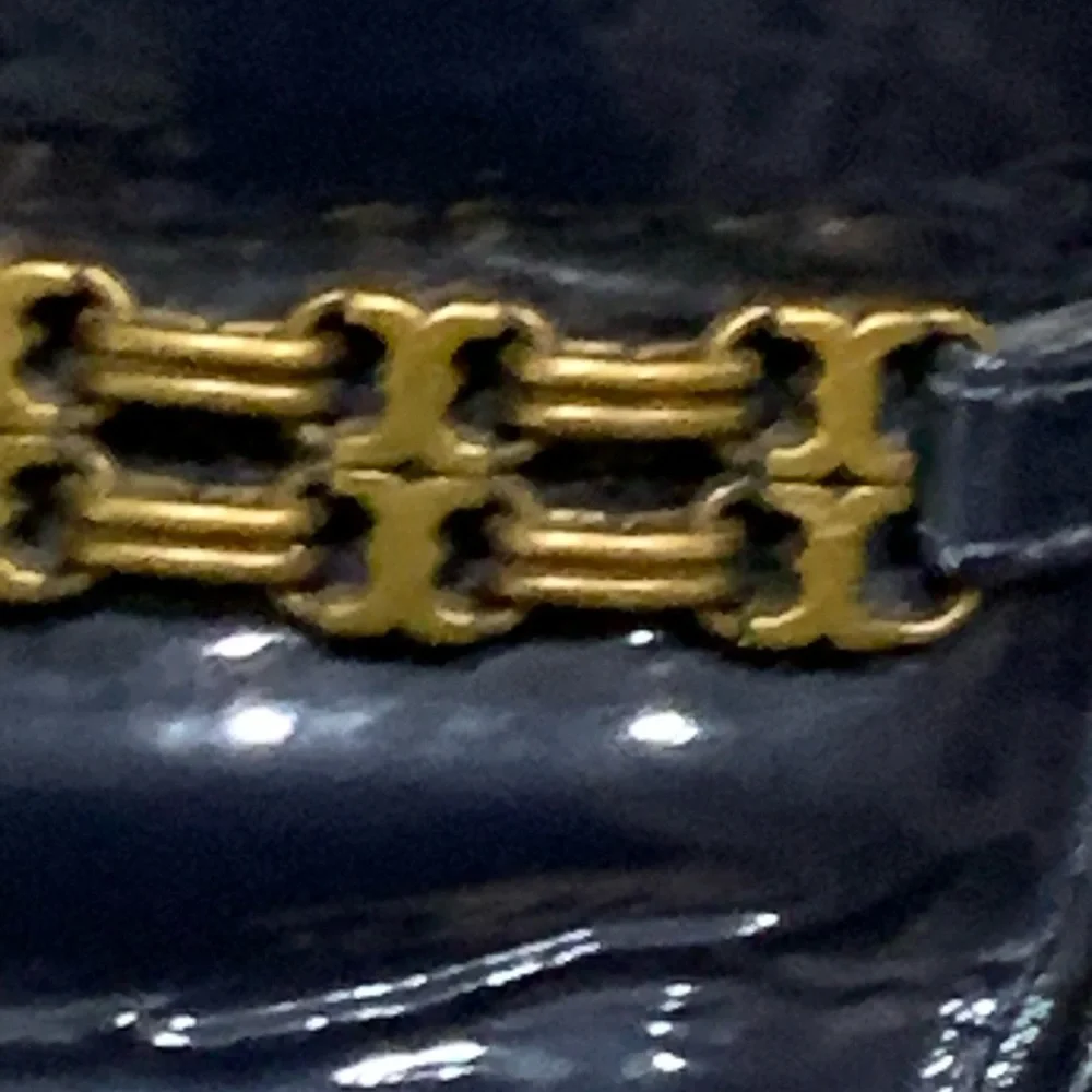 Tory Burch Gemini link 65mm  loafer color runway navy size 8 1/2